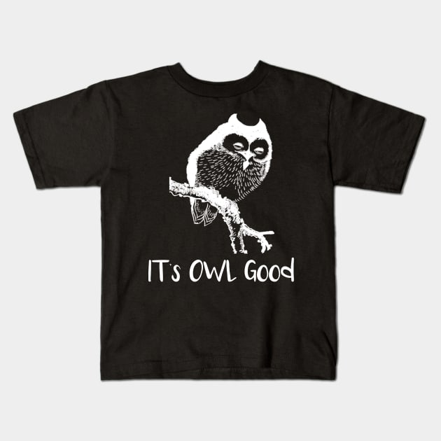 Owl It's Owl Good Funny Bird Pun Kids T-Shirt by StacysCellar